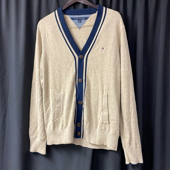 Tan Tommy Hilfiger‎ Cardigan Sweater L - Picture 1 of 3